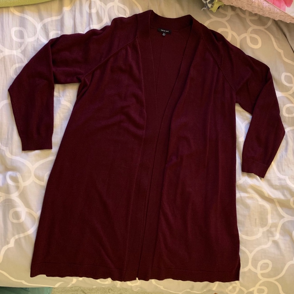 Burgundy Duster Cardigan